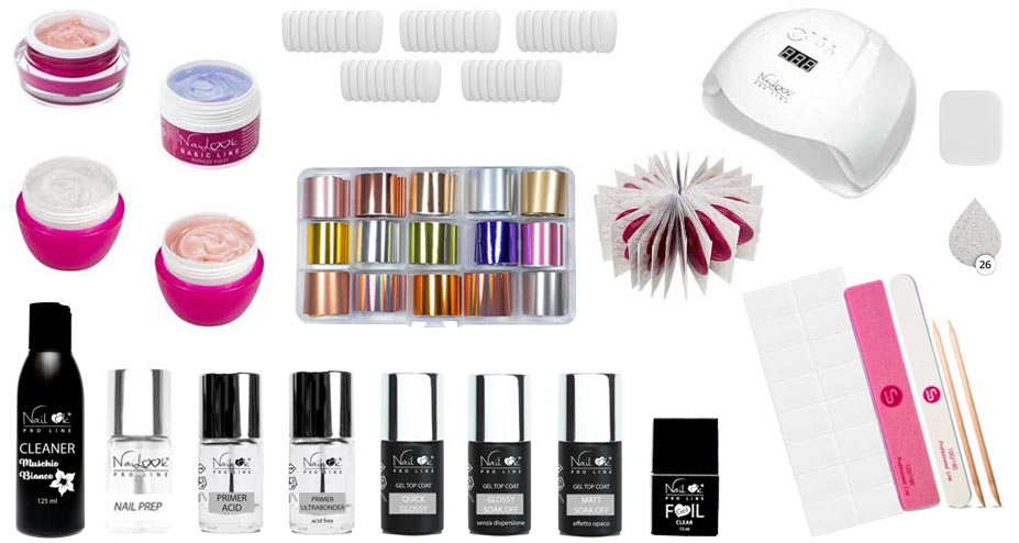 Kit per il Corso di Ricostruzione Unghie in Gel, Dry Manicure e Nail Art
